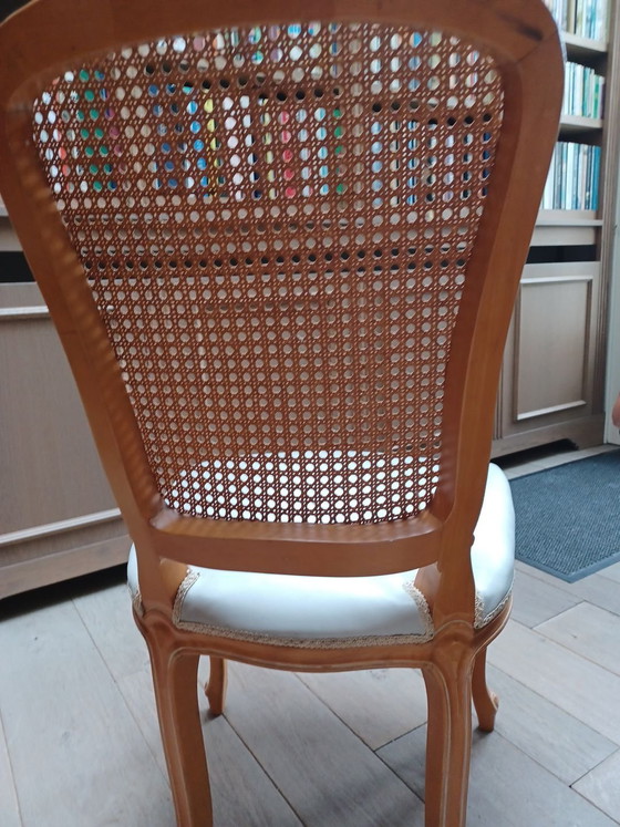 5 or 6 Italian design chairs, Dining chairs, Wood, Leather, Beige (photo 3 of 5)