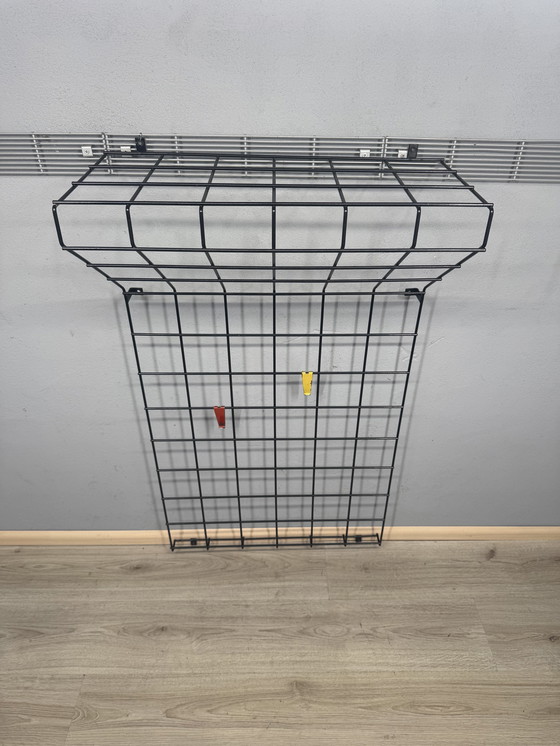 Image 1 of Vintage pilastro metalen wandkapstok met hoedenplank