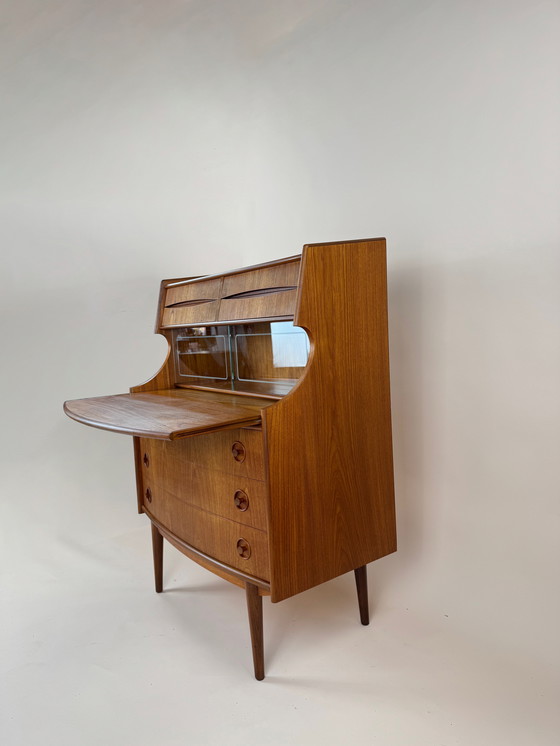 Image 1 of Gunnar Falsig for Holstebro Møbelfabrik – Sculpted Danish Teak Secretary