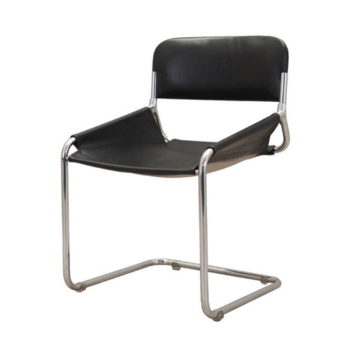 Lederstuhl, italienisches Design, 1970er Jahre, Herstellung: Italien