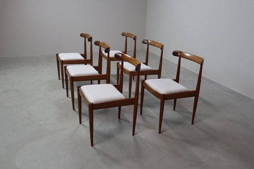 Set of six Alfred Hendrickx Model 500 dining chairs in Rosewood