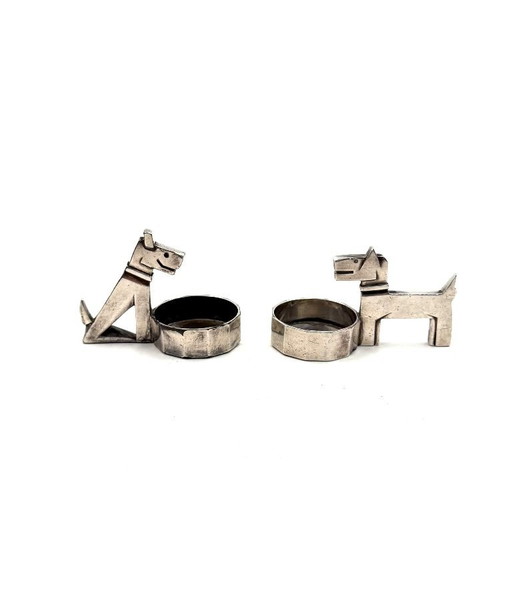Art Deco silver-plated Ric & Mac Salt & Pepper, Edouard Marcel Sandoz, Gallia Christofle, France 1930s