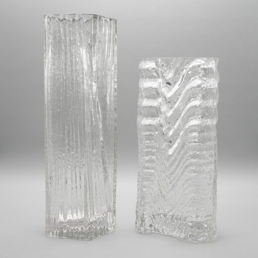 Curated Brutalism: A Rare Duo of Martin Freyer’s 'Glasstruktur' Vases for Rosenthal Studio Line, 1970s