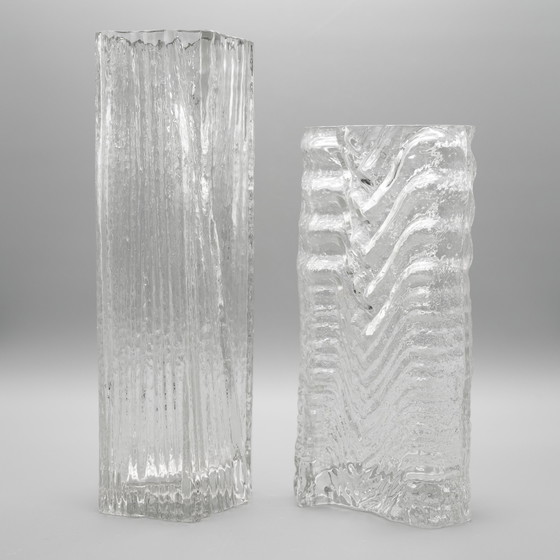 Image 1 of Curated Brutalism: A Rare Duo of Martin Freyer’s 'Glasstruktur' Vases for Rosenthal Studio Line, 1970s