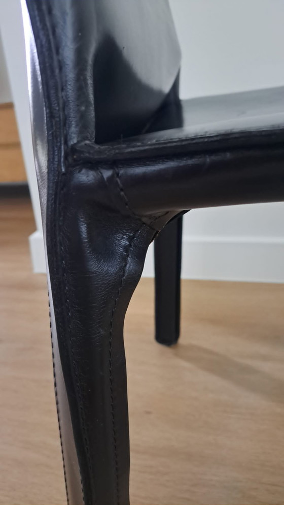 Image 1 of 6 sedili Cassina Cab in pelle nera