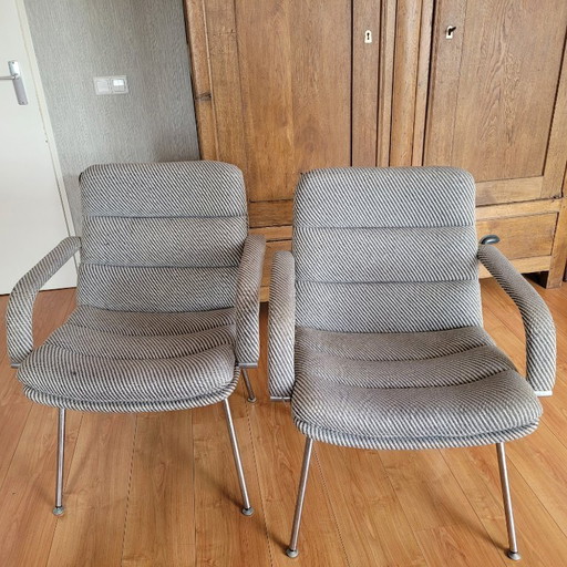 Set of 2x Artifort Channel Executive Chairs by Geoffrey Harcourt