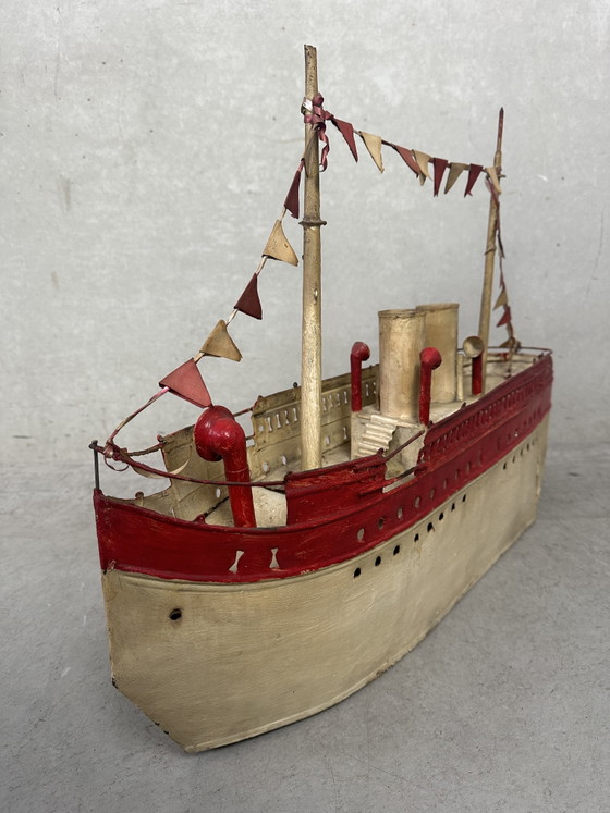 Image 1 of Brutalist 'steamer' model boat - Emmanuel Hiel
