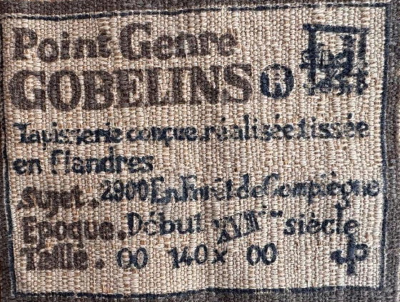 Image 1 of Large custom-made Jules Pansu French tapestry with 18th-century royal hunting scene 'en Forêt de Compiègne' 390 x 157 cm