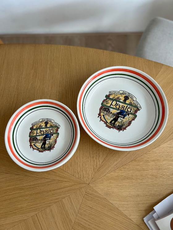Image 1 of Vintage Italiaanse pastaborden + schaal 🍝🇮🇹