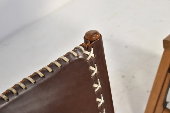 Image 1 of Paar lederen loungestoelen met kruk van Arte Sano, Columbia 1960