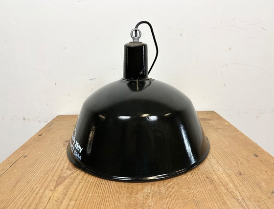 Image 1 of Industrial Black Enamel Pendant Lamp from EMAX, 1960s