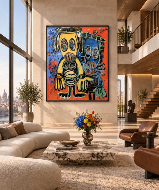 Aboudia - Untitled - 2018 – schilderijen tekeningen, Canvas