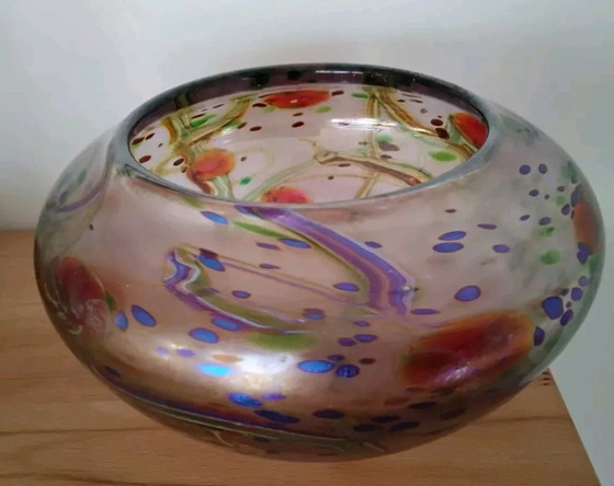 Image 1 of Peter Layton Britse Studio Art Glass Vaas Uniek (1984), Signatuur