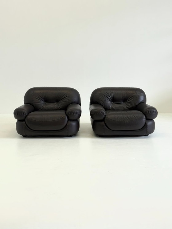 Image 1 of Dunkelbrauner Ledersessel Sapporo für Mobil Girgi