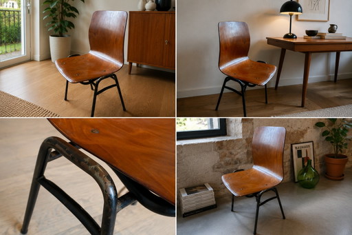 Lot de 6 Chaises Vintage Pagholz en Bois Moulé – Allemagne – eetkamerstoelen, Wood