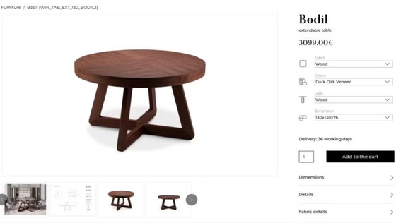 Image 1 of Extendable round designer dining table from Windsor & Co