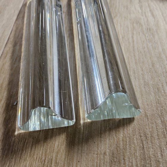 Image 1 of Vintage Itiliaanse kristallen kroonluchter Venini Triedi Murano. (60s) tapered crystal chandelier Italian design