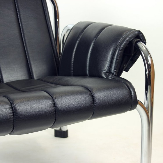 Image 1 of Sillón de salón de Viliam Chlebo en cromo y polipiel, Kodreta, década de 1980.