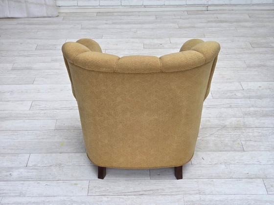 Image 1 of Dänischer Relaxsessel aus den 1960er Jahren, originaler hellgrüner Möbelwollbezug.