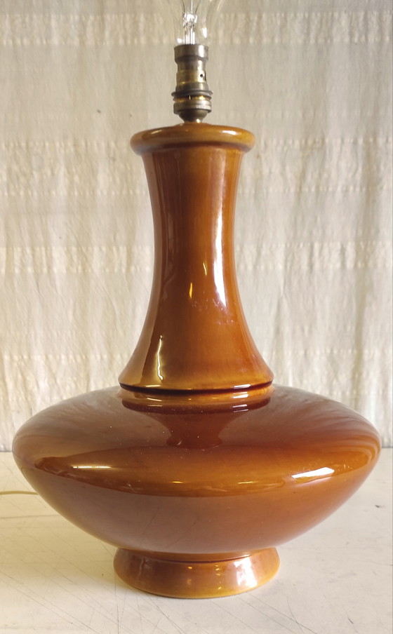 Image 1 of Enamelled ceramic lamp base - mid-20th century