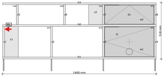 Image 1 of Tylko tv-meubel in rood, met deur en lade.