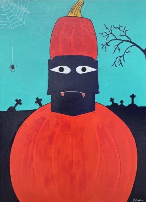 Gemälde mit Halloween-Motiv, 46 x 33 cm