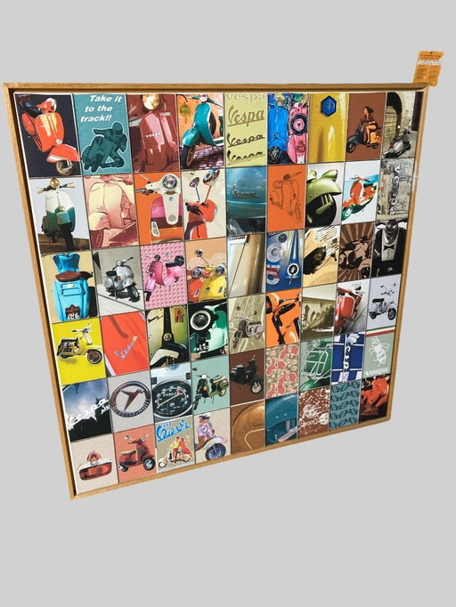 Large Vespa collage canvas