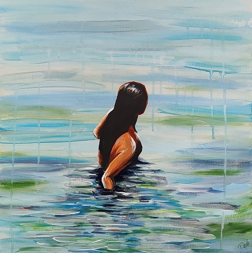 Artist painting - Della CAMILLERI - Water 01