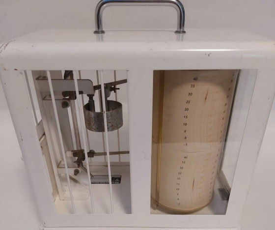 Termohygrograaf Lambrecht type 252c compleet em werkend, Decoratieve objecten, Glas, Metaal, Beige (foto 2 van 11)