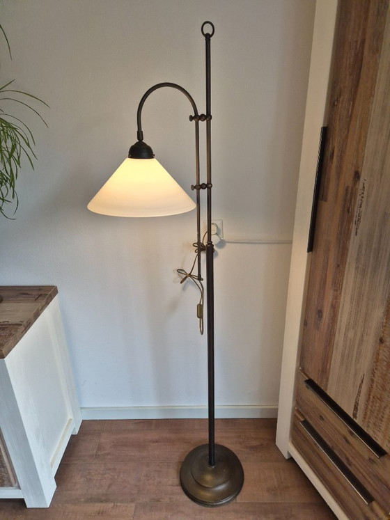 Lampada da terra - Lampada a stelo - Vetro opalino - Berliner - 1 Paralume. – Lampade da terra, Metallo (photo 14 of 15)