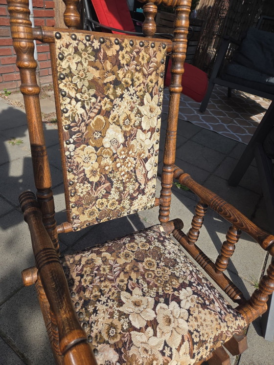Rocking chair ancien pour enfant – Coton, Laiton (photo 3 of 8)