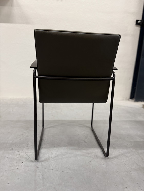 Image 1 of Leolux Talos Eetkamerstoel groen leer