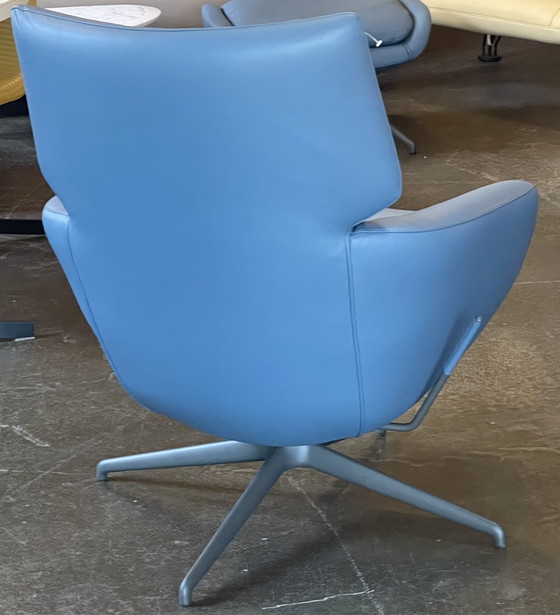 Image 1 of Leolux Lloyd relax armchair plus footstool Elmosoft leather NEW