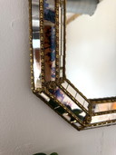 Vintage Octagonale spiegel met gouden rand ‘80