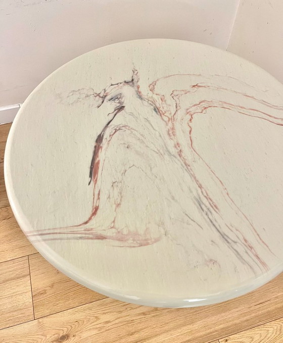 Image 1 of Pink Marmorino vintage Italian design side table