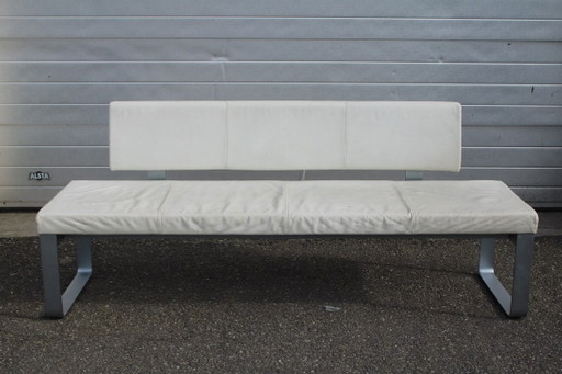 Rolf Benz 620 Dining Bench White Leather - 200cm – 3 5 zitsbanken