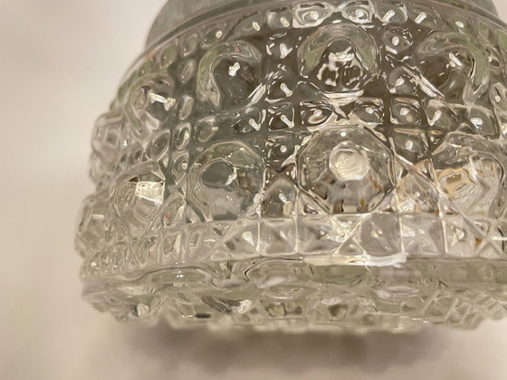 Image 1 of Vintage ceiling lamp with glass bubble shade Tynell style
