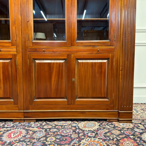 Classic English Bookcase with Columns – Glass, Wood (photo 15 of 20)