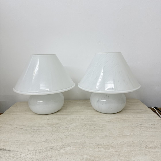 Image 1 of Limburg Glashütte Glass Table Lamp Mushroom, 1970's