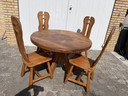 Vintage Brutalist De Puydt Dining Table + Chairs