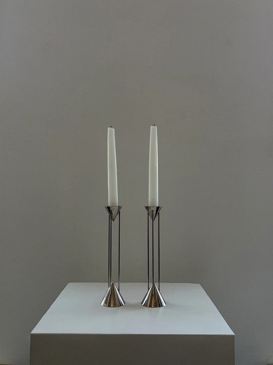Portacandele vintage stile Memphis di Markus Börgens per D-TEC – Chrome, Postmodern (photo 5 of 7)