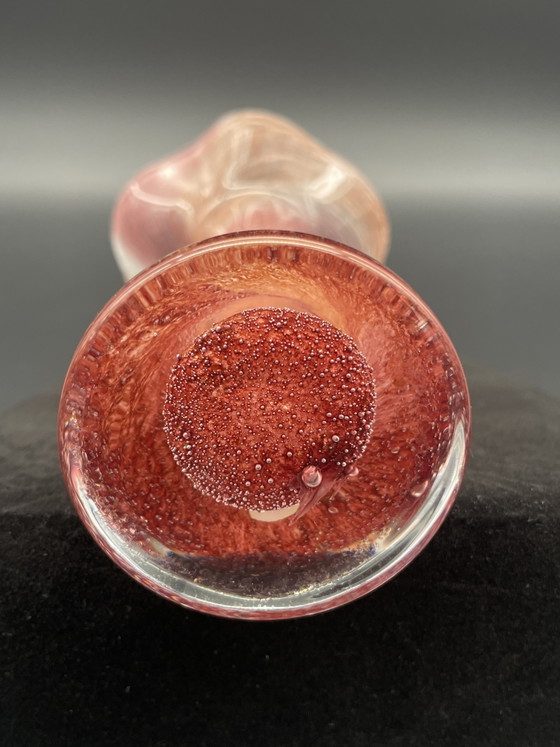 Tall artist glass vase by Peter Kaspar made of colored lead crystal. (photo 5 of 8)