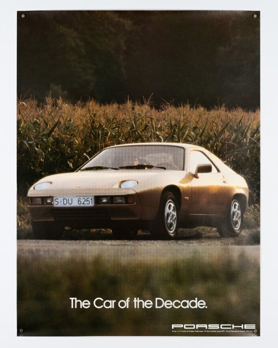 Image 1 of Porsche, de auto van het decennium – 1979 – Originele vintage reclameposter – Vintage – 102x76 cm