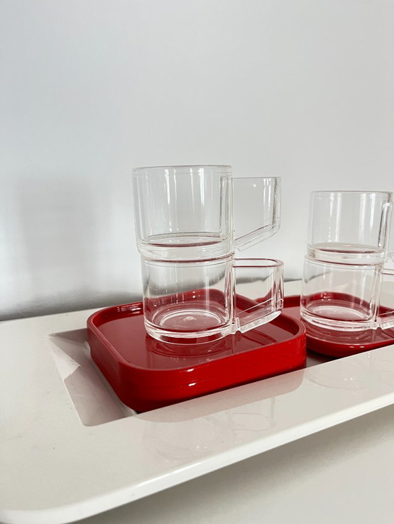 Image 1 of Vintage acryl espressokopjes uit het ruimtetijdperk, Biesse, Italië, jaren 70