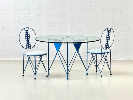 Rare dining set by Frank Lloyd Wright for Cassina, First Edition I Maestri, 1980s
