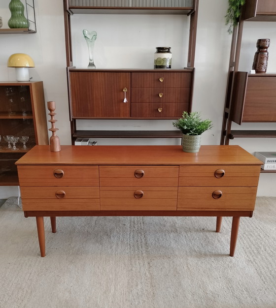 Image 1 of Vintage Deens design teakhouten sideboard, dressoir 