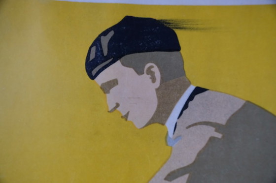 Spectacular and rare 1933 Terrot Cycles Dijon Vintage Poster – Lithographs & prints, Wood (photo 5 of 21)