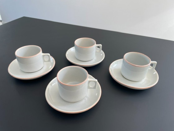 Image 1 of 4x tazas y platillos de diseño holandés Driehoek Huizen