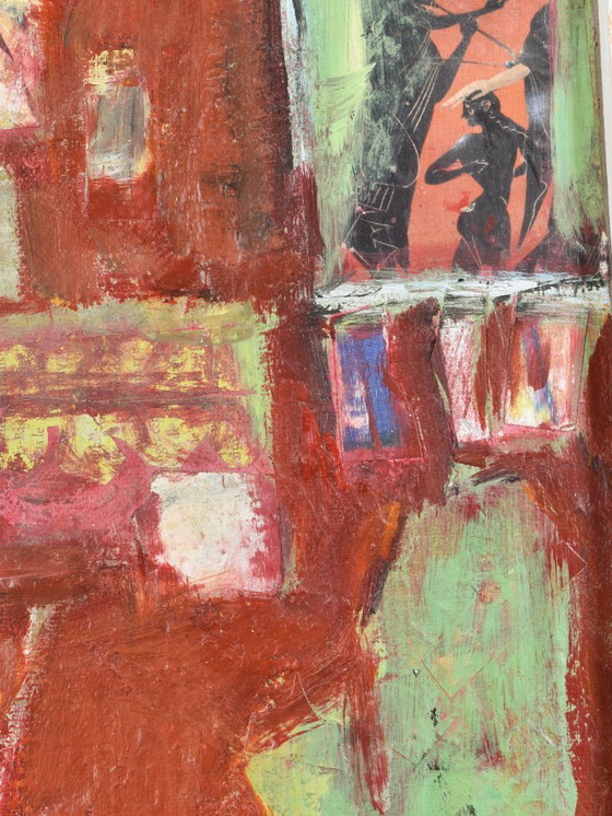 Image 1 of Helen Nieuwendijk (1946) - Interno con sedia - 2001 - Acrilico su marouflé - 27 x 33 cm