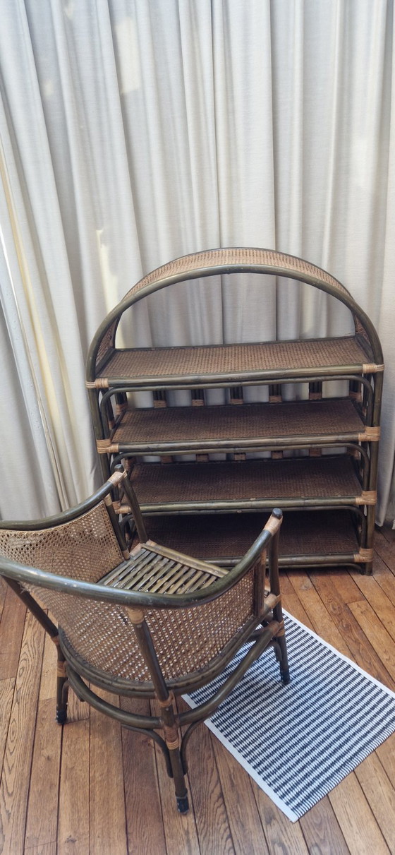 Image 1 of Mobili vintage in rattan per soggiorno